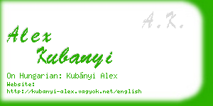 alex kubanyi business card